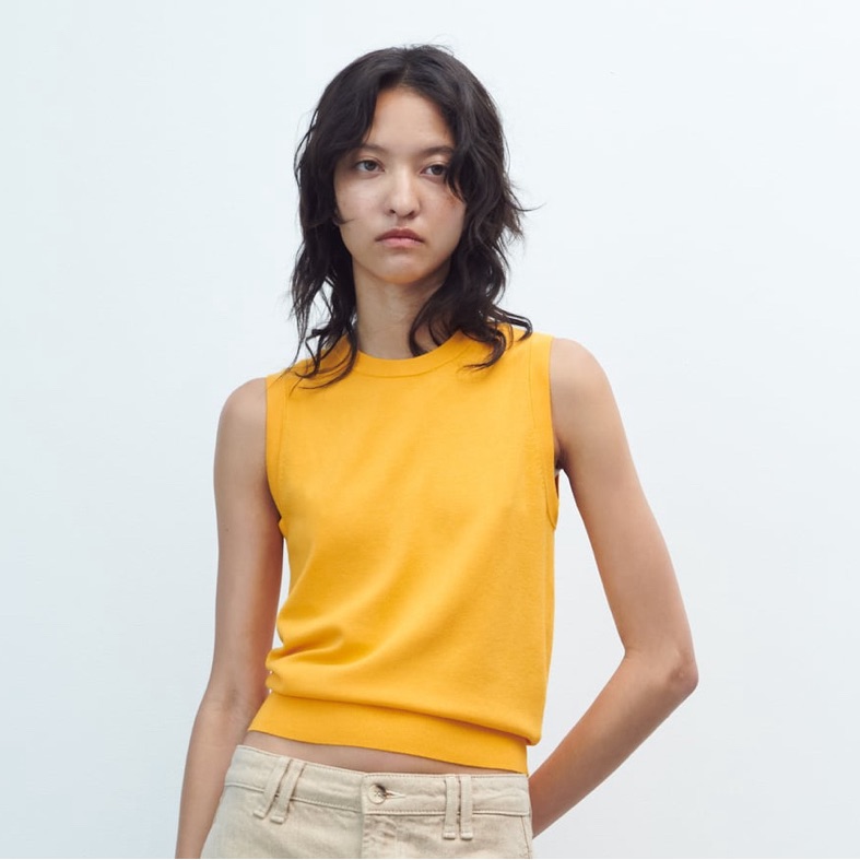 Yellow Basic Knit Top